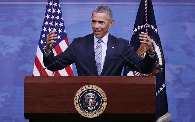 US President Barack Obama speaks to the media in Arlington, Virginia, on August 4, 2016. (Mark Wilson/Getty Images/AFP)