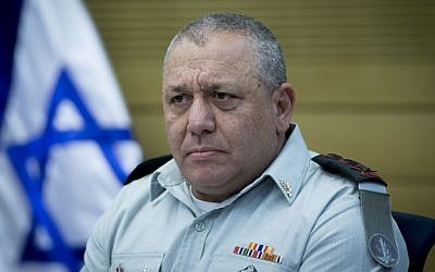IDF chief of staff Gadi Eisenkot attends a State Control committee meeting at the Knesset on August 16, 2016. (Yonatan Sindel/Flash90)