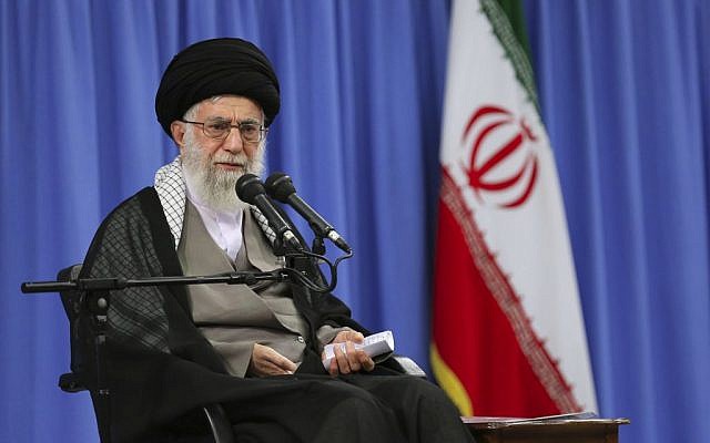 Iranian Supreme Leader Ayatollah Ali Khamenei speaks during a meeting in Tehran, Iran, Augist 1, 2016. (Office of the Iranian Supreme Leader via AP)