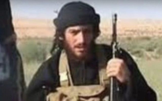 An image of Islamic State number 2 Abu Muhammad al-Adnani who was 'martyred' in northern Syria, the jihadist group said on Aug. 30, 2016.  (screen capture: YouTube)