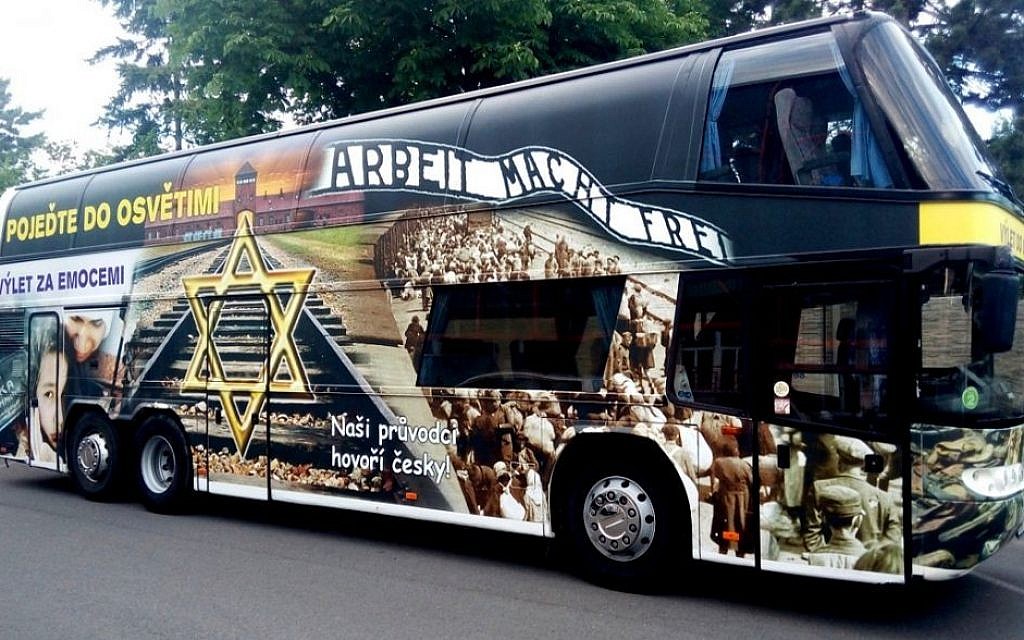 Uproar Over Satirical Czech Bus Advertising Auschwitz Vacations The Times Of Israel