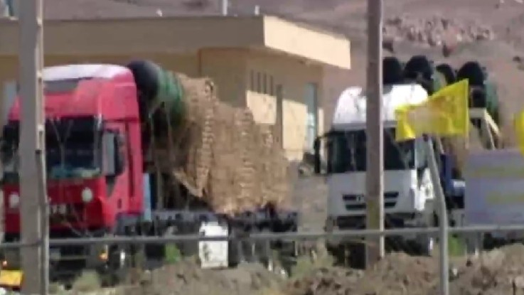 Iran state TV airs images of Russian-made S-300 long-range missiles arriving at the Fordo nuclear site in central Iran, August 28, 2016. (Screenshot/Press TV)