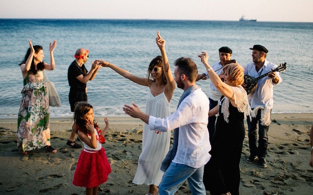 Israelis celebrating a wedding in Tinos, Greece, June 24, 2016. (We Are Red/JTA)