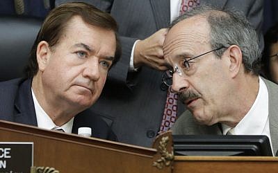 House Foreign Affairs Committee Chairman Congressman Ed Royce (left) and Congrerssman Eliot Engel during the committee's hearing on Iran, September 14, 2016. (AP Photo/Jacquelyn Martin)
