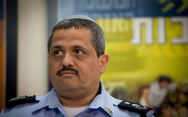Chief of Police Roni Alsheich speaks with the media about the preparations of the Israeli police for the funeral of former president Shimon Peres at the police headquarters in Jerusalem September 28, 2016. (Yonatan Sindel/Flash90) 