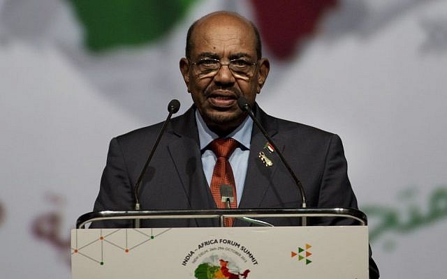 Sudanese President Omar al-Bashir speaks in New Delhi, India, October 29, 2015. (AP Photo/Bernat Armangue)
