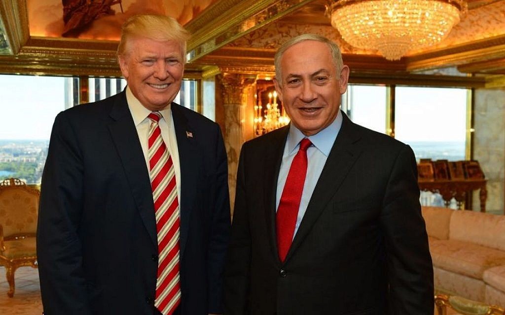 Prime Minister Benjamin Netanyahu and US President Donald Trump meeting at Trump Tower in New York, September 25, 2016. (Kobi Gideon/GPO)