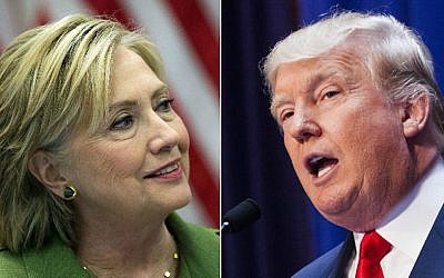 Democratic nominee Hillary Clinton (JTA/Drew Angerer/Getty Images) and Republican rival Donald Trump (JTA/Christopher Gregory/Getty Images)