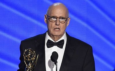 Jeffrey Tambor accepts the award for outstanding lead actor in a comedy series for “Transparent” at the 68th Primetime Emmy Awards on Sunday, Sept. 18, 2016, at the Microsoft Theater in Los Angeles. (Photo by Chris Pizzello/Invision/AP)