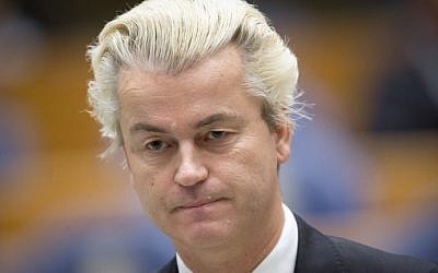 This photo taken on December 18, 2014 shows Dutch far-right Dutch MP Geert Wilders standing at the Parliament building in The Hague. (AFP PHOTO / ANP / Evert-Jan Daniels)