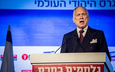 World Jewish Congress president Ron Lauder in March 28, 2016. (Hadas Parush/Flash90)