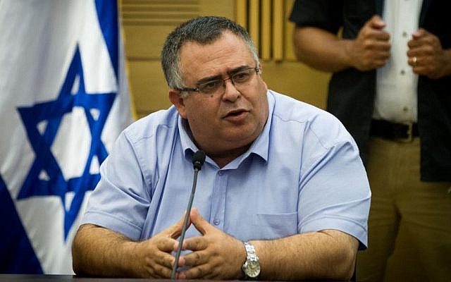Coalition chairman David Bitan during a Likud faction meeting in the Knesset on July 11, 2016 (Miriam Alster/Flash90)