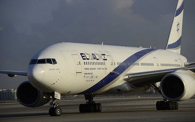 Illustrative image of an El Al plane at Tel Aviv's Ben Gurion Airport on August 17, 2016. (Tomer Neuberg/Flash90)
