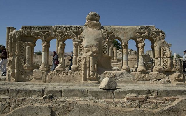 Visitors roam the Islamic archaeological site of Hisham Palace ahead of an opening ceremony, in the West Bank city of Jericho, Thursday, Oct. 20, 2016. (AP Photo/Nasser Nasser)