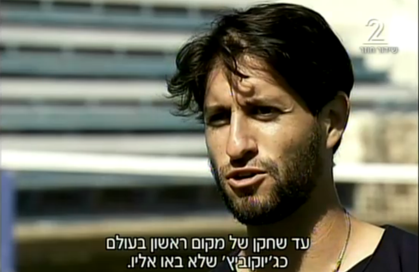 Tennis player Amir Weintraub, interviewed by Channel 2 on October 26 (Channel 2 screenshot)
