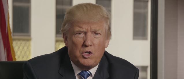 Republican presidential candidate Donald Trump in a pre-recorded video message for a Republican event in in Jerusalem, October 26, 2016. (Screen capture)