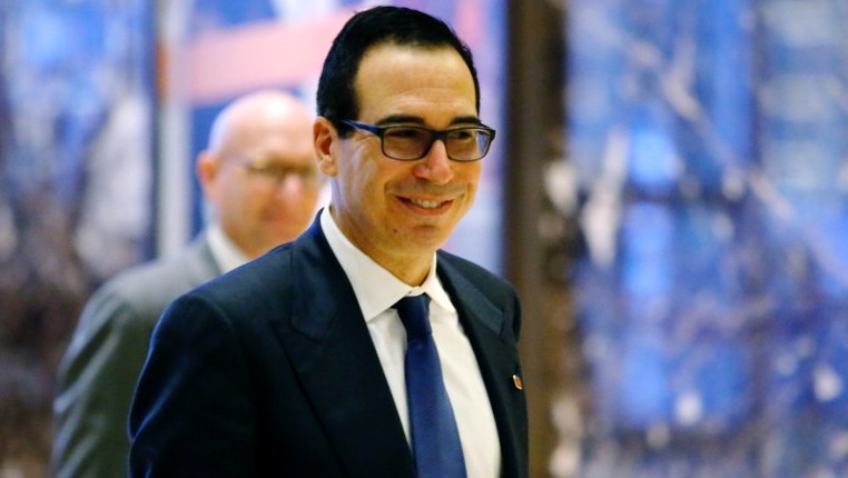 This file photo taken on November 17, 2016 shows Steven Mnuchin arriving at the Trump Tower for meetings with US President-elect Donald Trump, in New York. (Eduardo Munoz Alvarez/AFP Photo)