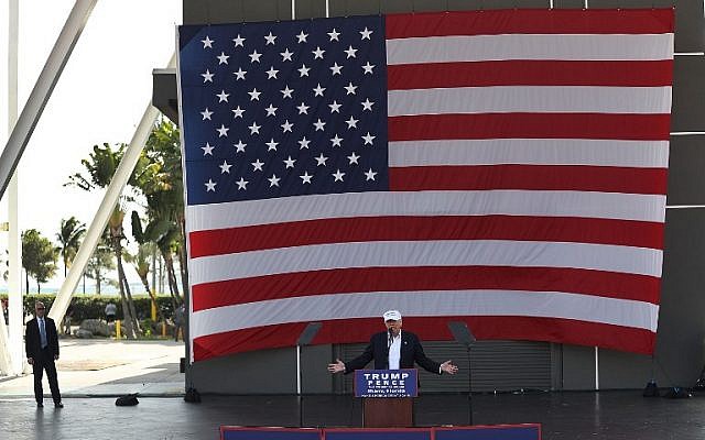 Republican presidential candidate Donald Trump speaks during a campaign rally at the Bayfront Park Amphitheater on November 2, 2016 in Miami, Florida.  (Joe Raedle/Getty Images/AFP)