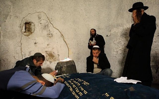 Ultra Orthodox Jews seen praying in the compound of Joseph's Tomb in the West Bank city of Nablus, November 16, 2009. (Yaakov naumi / Flash90)