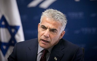 Yesh Atid party chairman MK Yair Lapid speaks during a party faction meeting at the Knesset, November 21, 2016. (Yonatan Sindel/Flash90)