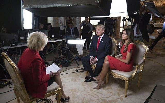 '60 Minutes' correspondent Lesley Stahl interviews President-elect Donald J. Trump and his wife Melania at their home, November 11, 2016, in New York (Chris Albert for CBSNews/'60 Minutes' via AP)