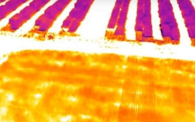 Thermal imaging of orchards and fields captured by cameras aboard a special research helicopter. The helicopter was gifted by Israeli Agriculture Minister Uri Ariel to Russian Prime Minister Dmitri Medvedev on November 10, 2016. (YouTube screenshot)