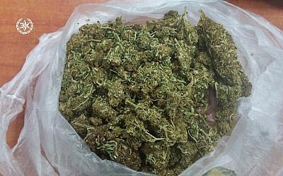 Marijuana captured by police in early-morning raids on November 22, 2016 (Israel Police)