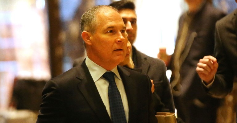 Oklahoma Attorney General Scott Pruitt arrives at Trump Tower on December 7, 2016 in New York City. Potential members of President-elect Donald Trump's cabinet have been meeting with him and his transition team of the last few weeks. (Spencer Platt/Getty Images/AFP)