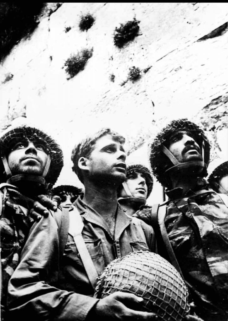Israeli soldiers reverently take their first look at the Jewish religion's holiest place, the Western Wall in the Old City of Jerusalem on June 8. 1967 after it was captured from Jordan during the Israel-Arab war. (AP Photo)