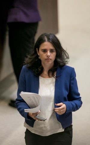 Jewish Home MK Ayelet Shaked attends a plenum session in the Knesset, November 16, 2016. (Yonatan Sindel/Flash90)