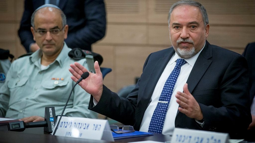 Defense Minister Avigdor Liberman attends the Knesset Defense and Foreign Affairs Committee on December 8, 2016. (Yonatan Sindel/Flash90)