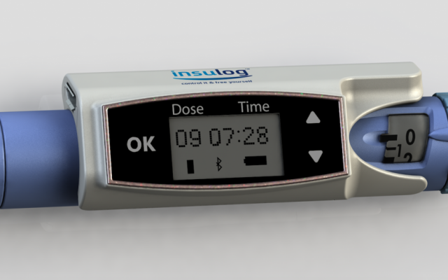 Insulog's clip on device helps keep track of insulin doses (Courtesy)