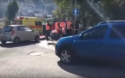 Scene of one of the two shootings in Haifa on Tuesday, January 3, 2017. (Screen capture: YouTube)