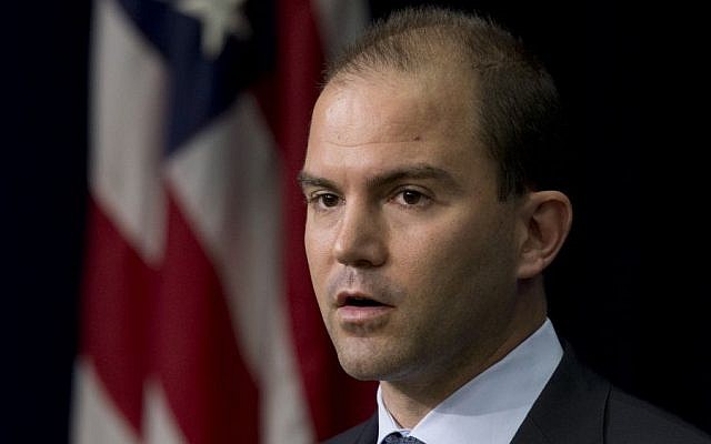 Ben Rhodes, Assistant to the President and Deputy National Security Advisor for Strategic Communications and Speechwriting, speaks in the South Court Auditorium of the White House Complex in Washington, Monday, Sept. 9, 2013. (AP Photo/Carolyn Kaster)