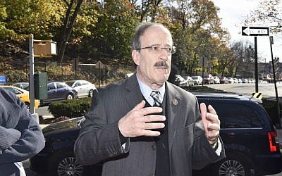 File: Rep. Eliot Engel (D-New York) attends a memorial vigil for victims of the Paris terror attack in the Bronx neighborhood of New York City, Nov. 15, 2015. (Eugene Gologursky/Getty Images via JTA)