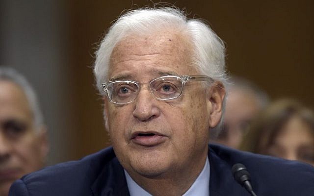 David Friedman, nominated to be US Ambassador to Israel, testifies on Capitol Hill in Washington, Thursday, Feb. 16, 2017, at his confirmation hearing before the Senate Foreign Relations Committee. (AP Photo/Susan Walsh)