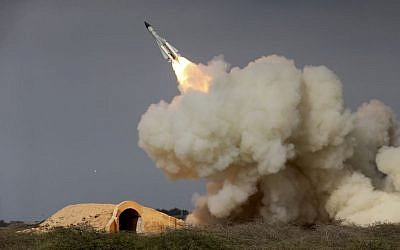 In this Dec. 29, 2016 file photo, released by the semi-official Iranian Students News Agency (ISNA), a long-range S-200 missile is fired in a military drill in the port city of Bushehr, on the northern coast of Persian Gulf, Iran. (Amir Kholousi, ISNA via AP, File)