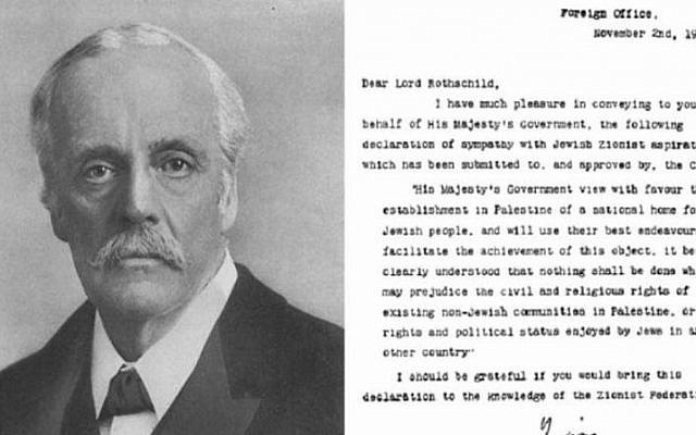Lord Arthur Balfour e a Declaração Balfour (Wikimedia Commons)