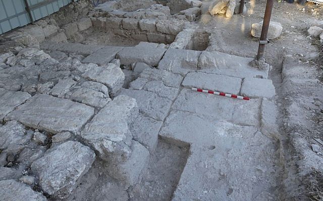 The Roman-era gateway and tower found at Beit She'arim in late 2016 by University of Haifa archaeologists. (Adi Erlich/University of Haifa)