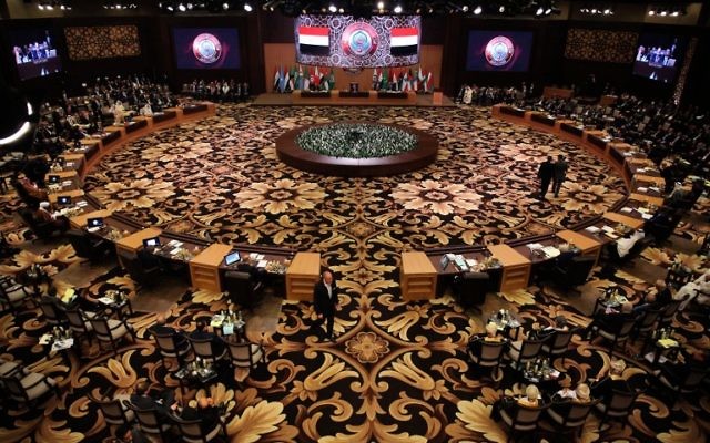 File: A general view shows the Arab League summit in the Jordanian Dead Sea resort of Sweimeh, March 29, 2017. (AFP/Khalil Mazraawi)