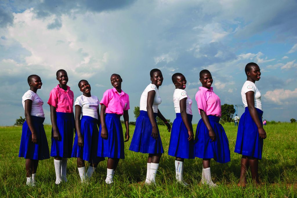 American Jewish World Service's support enables these Ugandan girls to stay in school and learn about their health and rights. (Jonathan Torgovnik) 