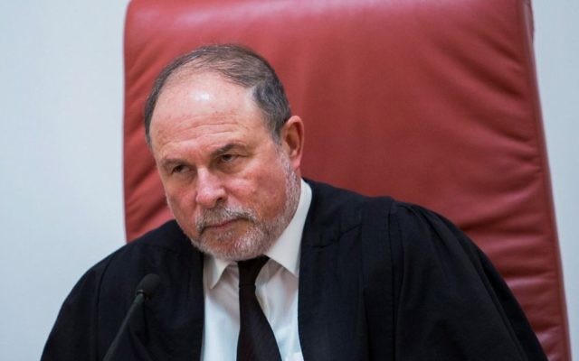 Supreme Court Justice Yoram Danziger at the Supreme Court in Jerusalem, during a court hearing on January 11, 2017. (Flash90/File)