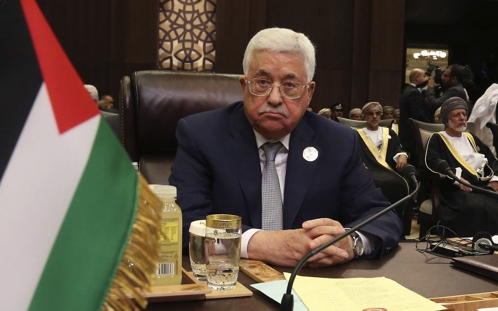 Palestinian President Mahmoud Abbas attends the summit of the Arab League at the Dead Sea, Jordan, Wednesday, March 29, 2017. Arab leaders are gathering for an annual summit where the long-stalled quest for Palestinian statehood is to take center stage. (AP Photo/Raad Adayleh)
