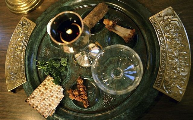 Illustrative: a traditional Passover Seder plate is seen at Congregation Beth El in Tyler, Texas, on the first night of Passover. (AP/Dr. Scott M. Lieberman, File)