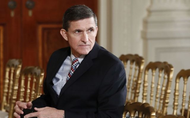 In this Feb. 10, 2017 file photo, then-national security adviser Michael Flynn sits in the East Room of the White House in Washington. (AP Photo/Carolyn Kaster, File)