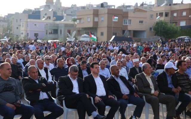 On March 30, 2017, thousands attend "Land Day" rally in Deir Hanna, an Arab town in the northern Galilee.