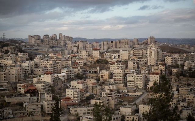 View of the East Jerusalem neighborhood of Issawiya from Mount Scopus, December 15, 2016. (Hadas Parush/Flash90)