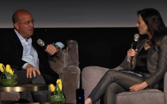 CNN's Jeff Zucker interviewed by Channel 2's Yonit Levy at the INTV conference in Jerusalem on March 7, 2017. (Screen capture: Youtube)