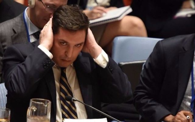 Russia's deputy UN ambassador, Vladimir Safronkov attends the emergency session of the United Nations Security Council at the UN on April 5, 2017 in New York, about the suspected deadly chemical attack that killed civilians, including children, in Syria. (AFP/Timothy Clary)