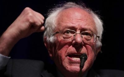 US Sen. Bernie Sanders (I-VT) addresses the "Rise Up: From Protest to Power" convention on April 24, 2017 in Washington, DC. (Alex Wong/Getty Images/AFP)